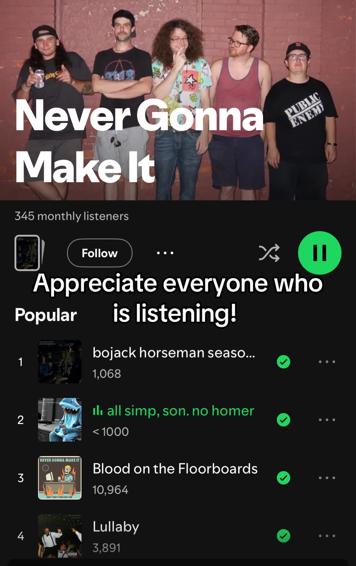 @nevergonnamakeitband