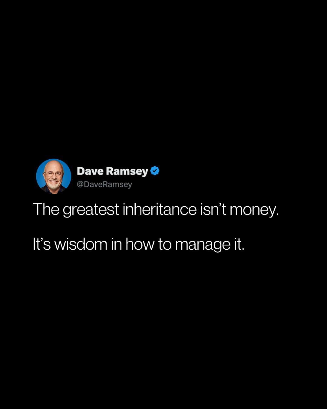 @Dave Ramsey