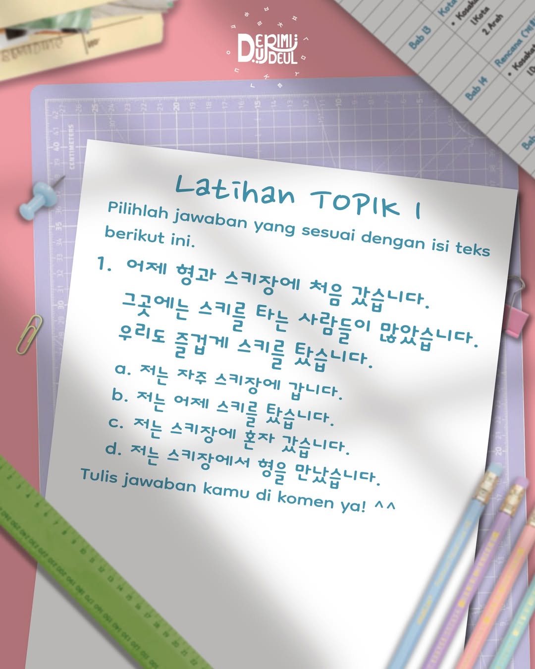 @Les Bahasa Korea deu_rimideul