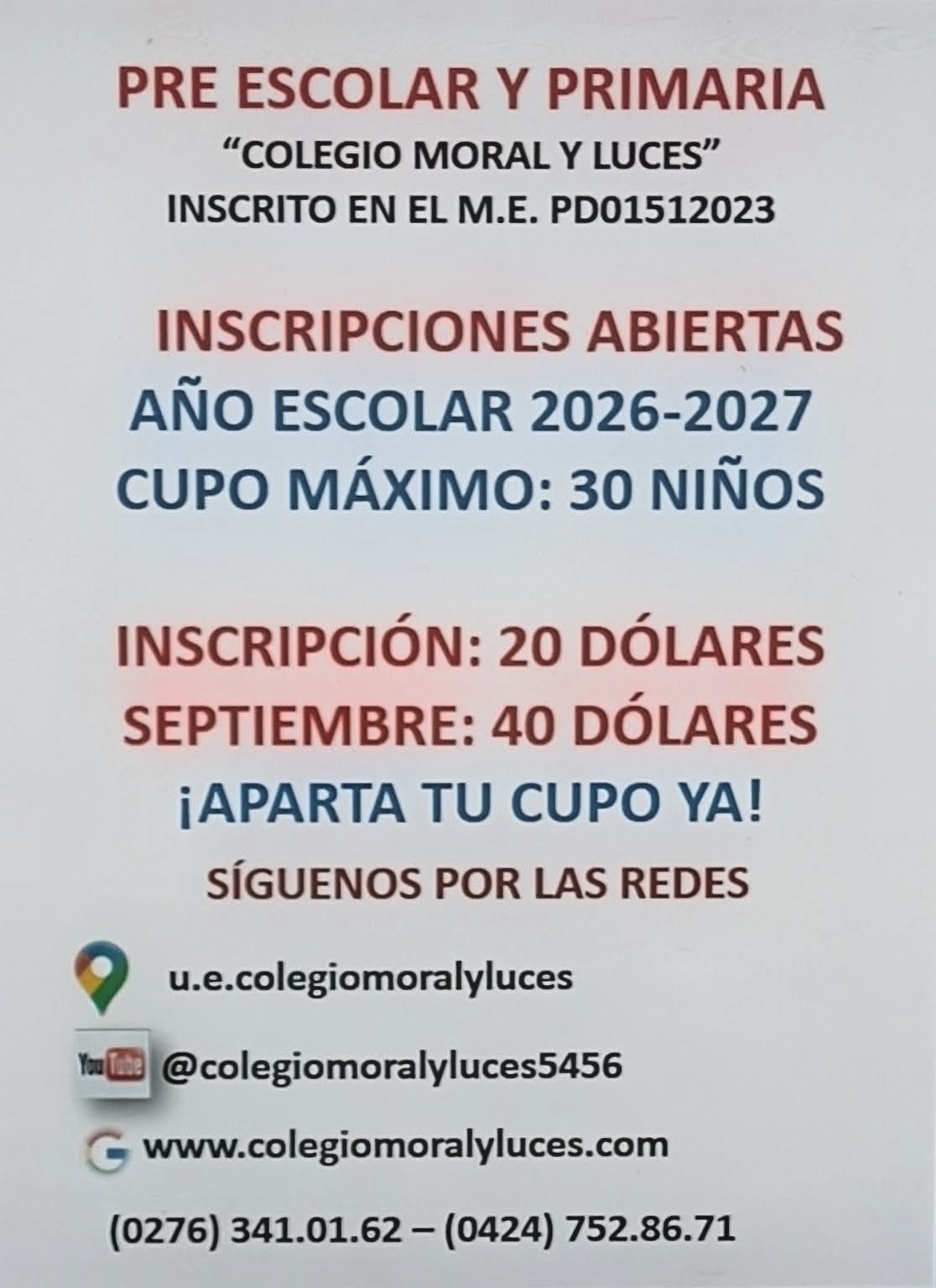 @U.E MORAL Y LUCES