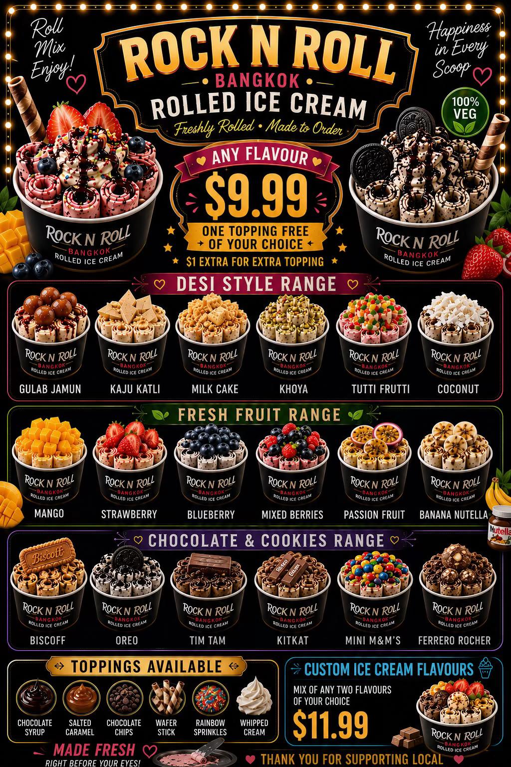 @Rock 'N' Roll Rolled Ice Cream