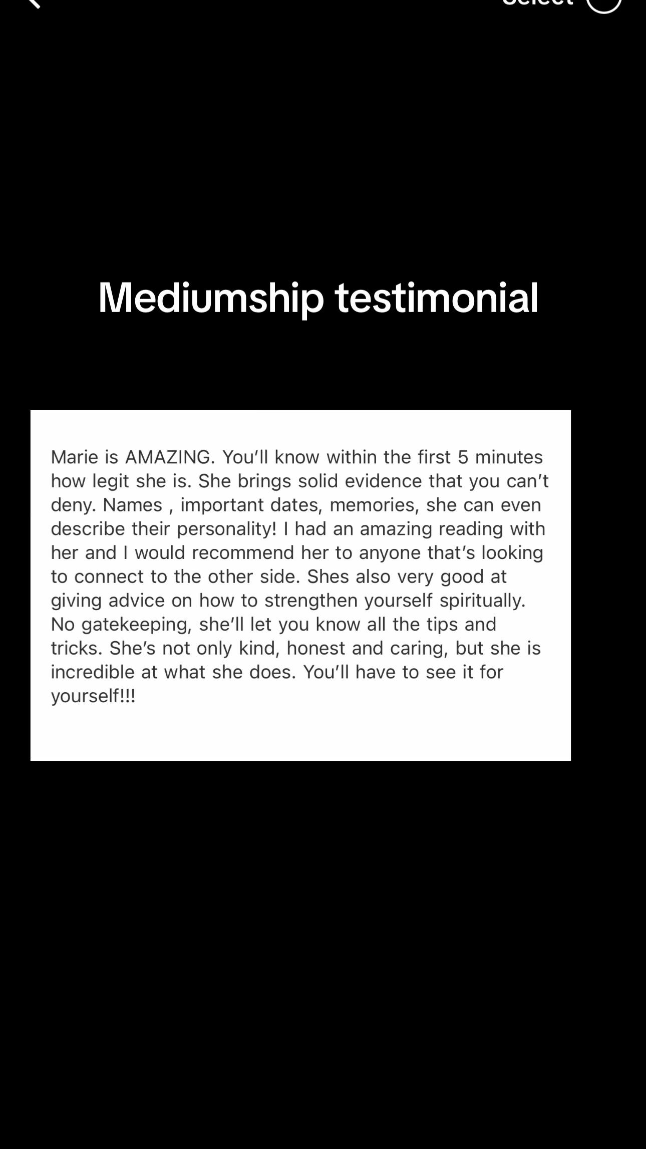@Psychic Medium Marie