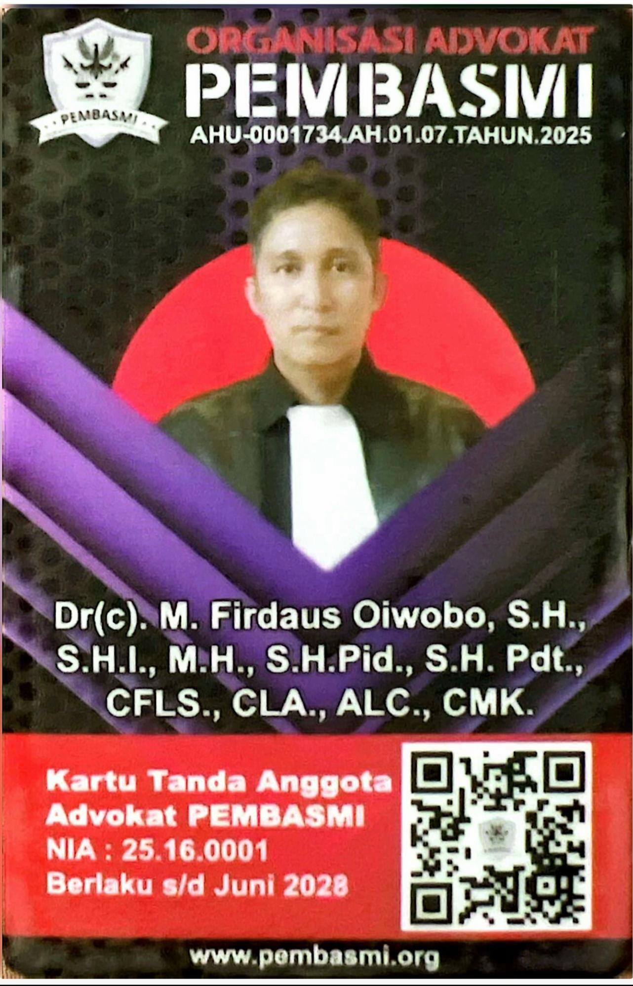 @Dr Firdaus Oiwobo SH SHI Mh