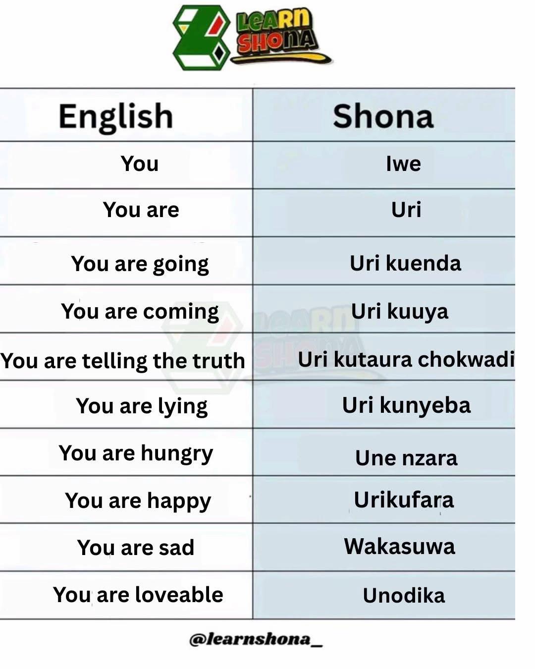 @Learn Shona