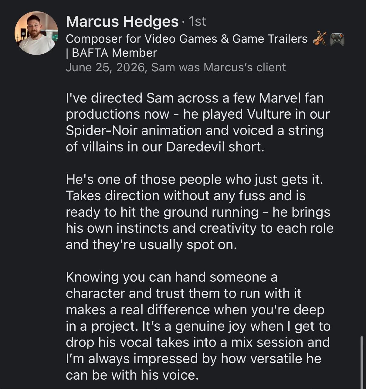 @Sam Hughes VO