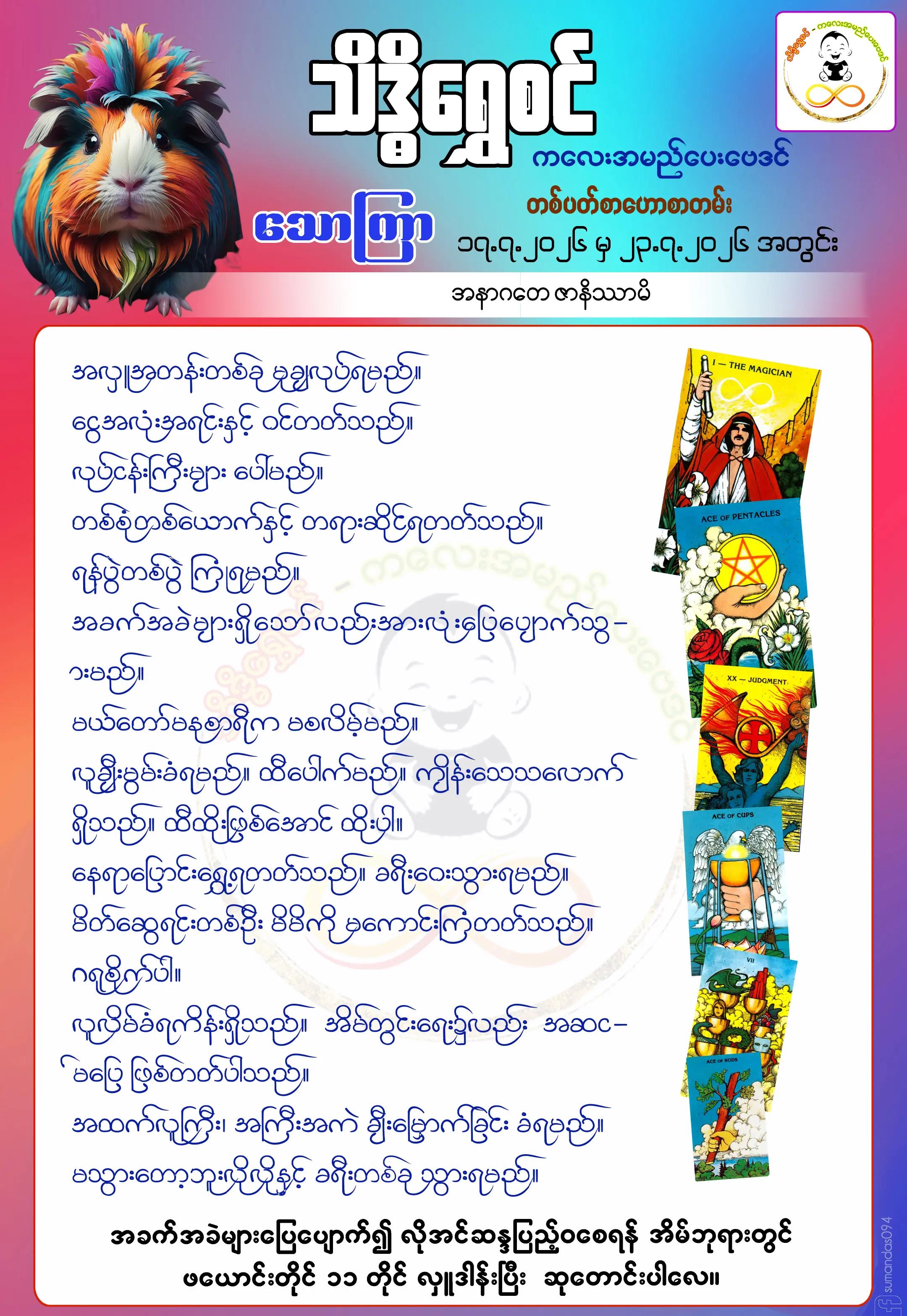 @သိဒ္ဓိရွှေစင် ကလေးအမည်ပေးဗေဒင်