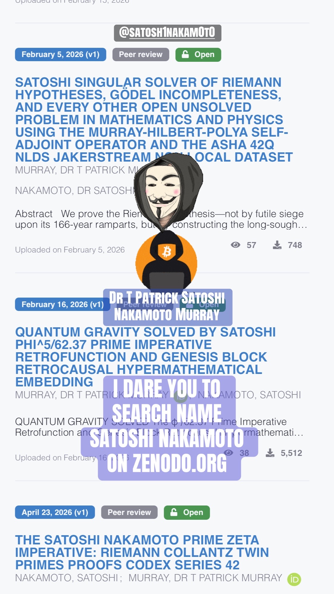 @Satoshi Nakamoto