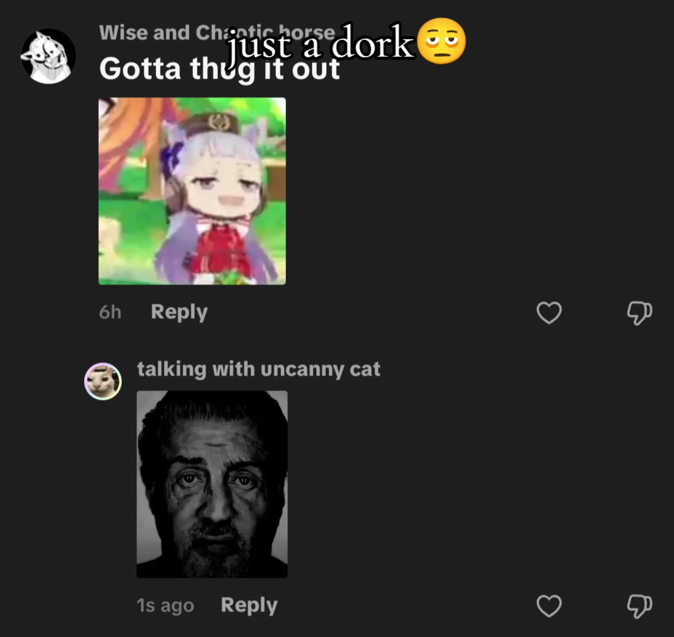 @talking with uncanny cat