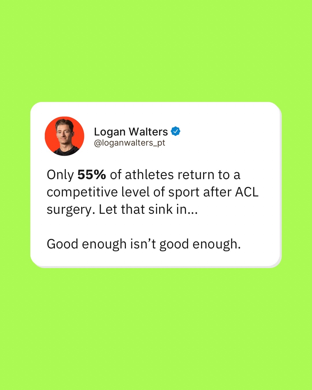 @Logan Walters, DPT: ACL Coach