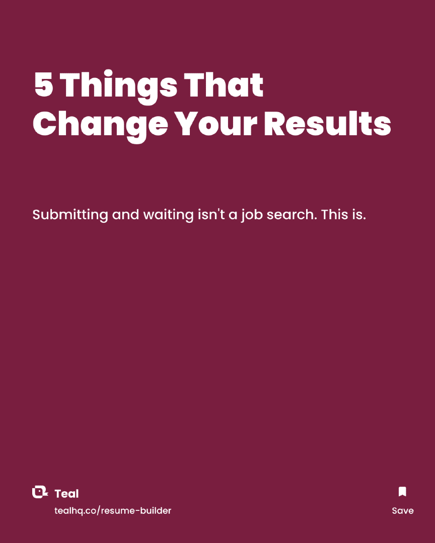 @Teal | Job Search Tips