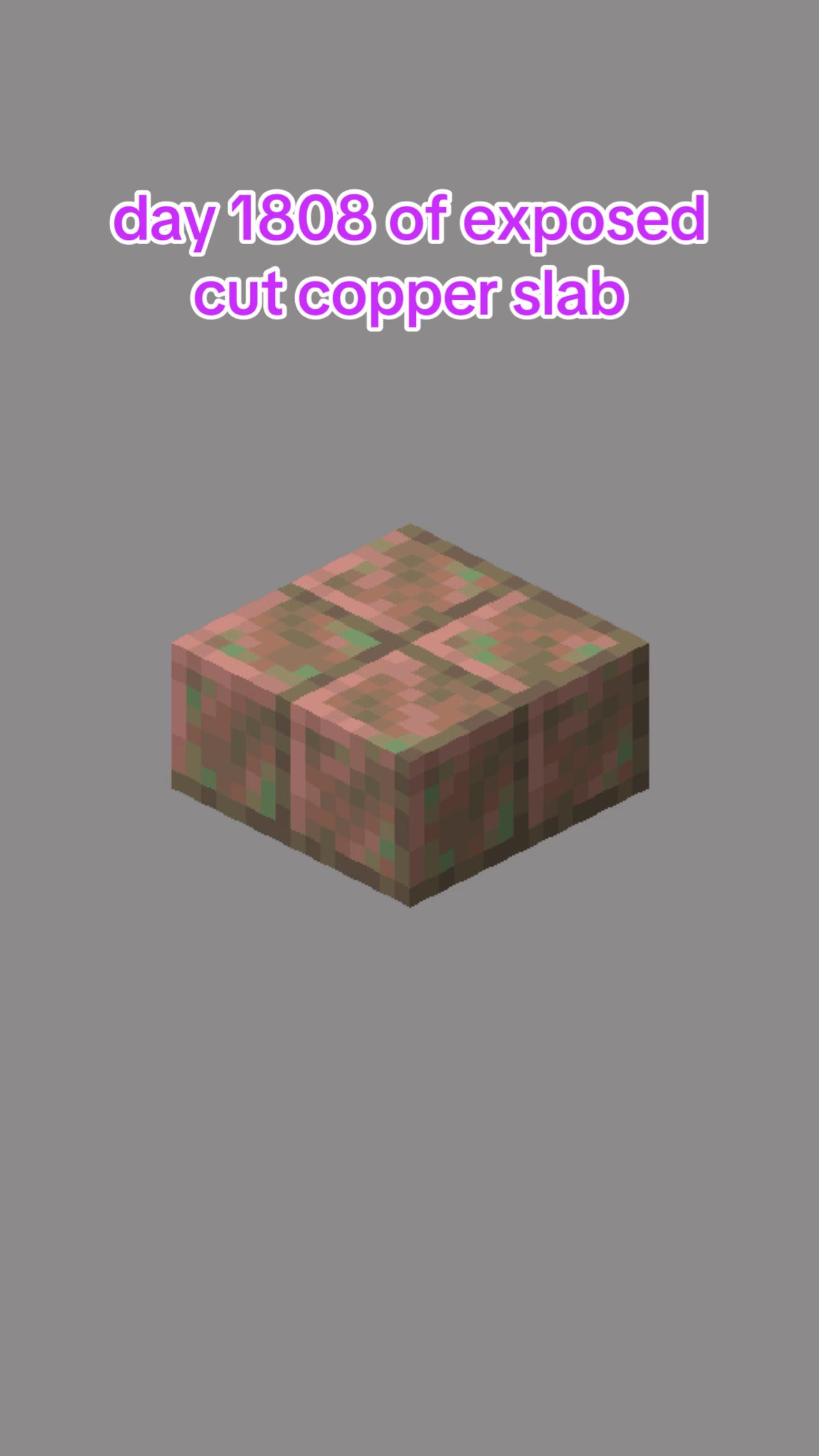 @exposed cut copper slab