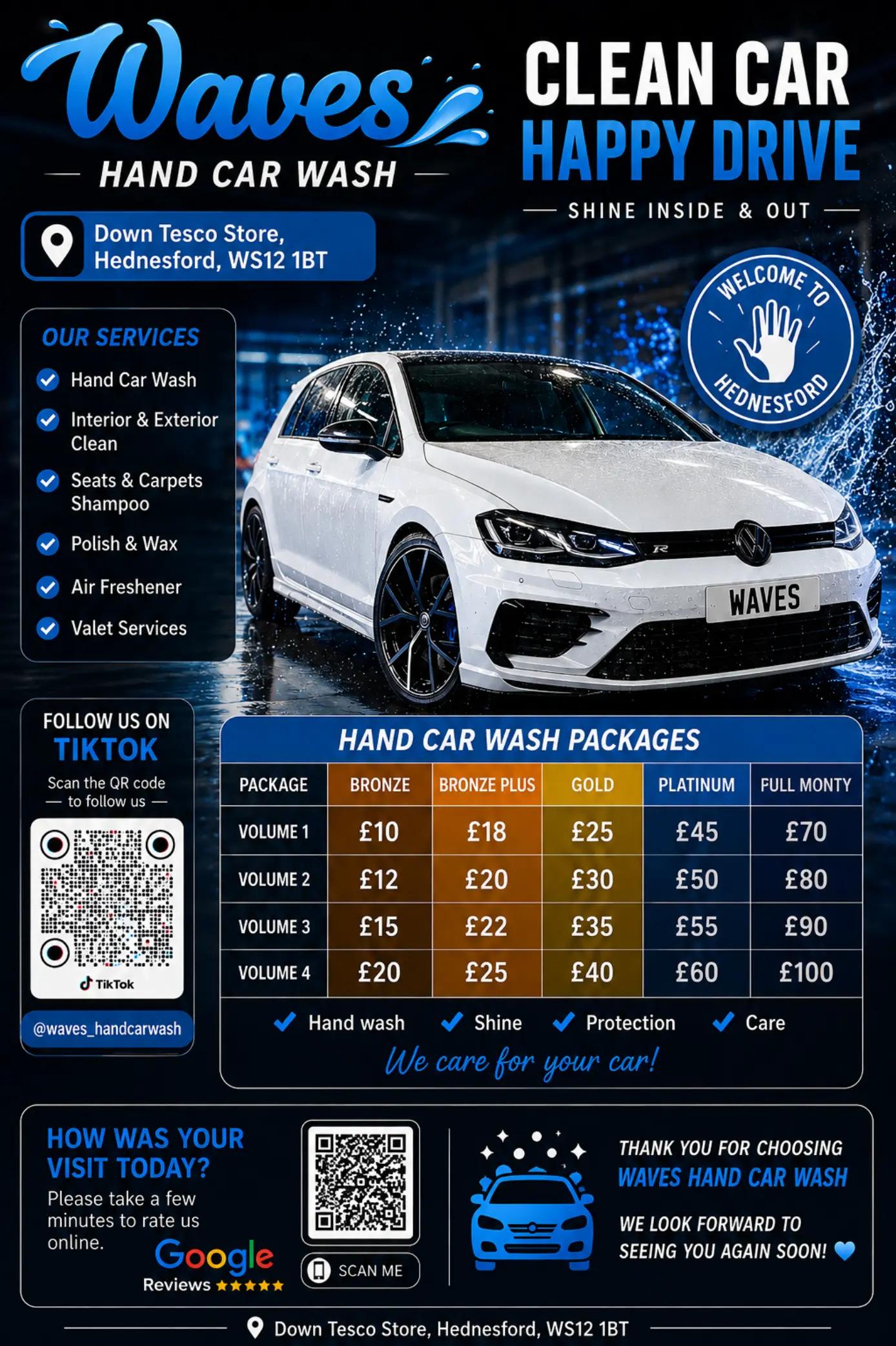 @Hednesford Waves hand car Wash