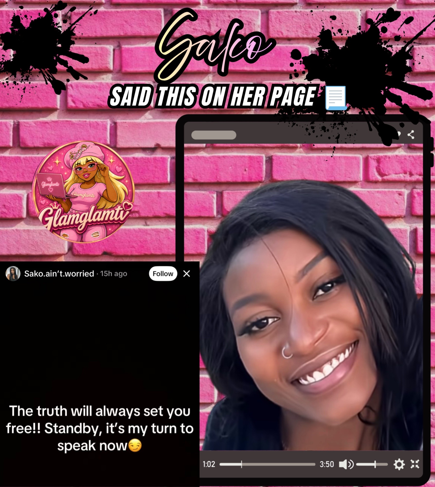 @glamglamtv 🩷🖤🩷🖤