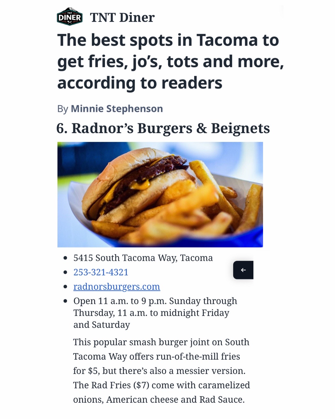 @Radnor's Burgers & Beignets ๐