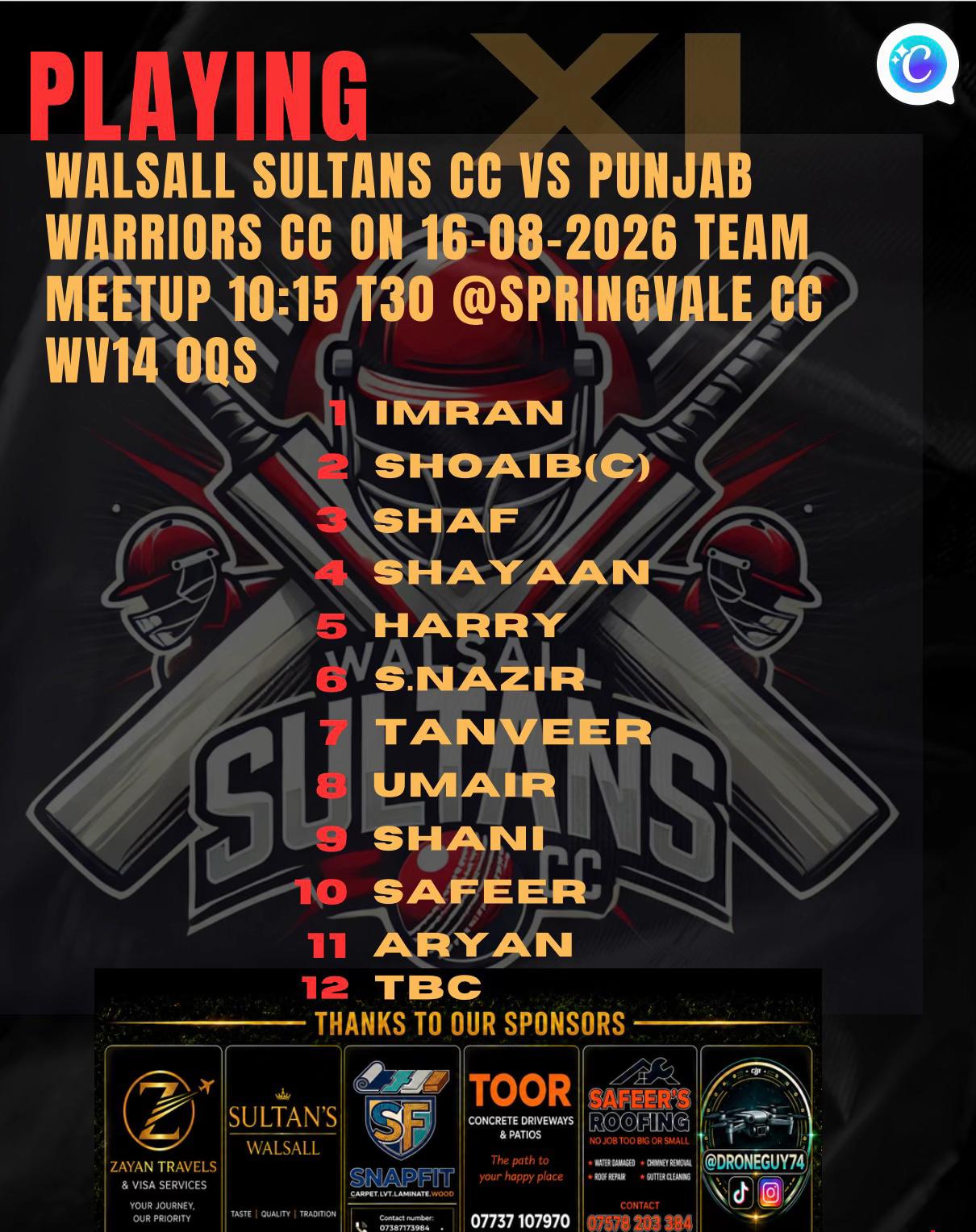 @Walsall Sultans cc