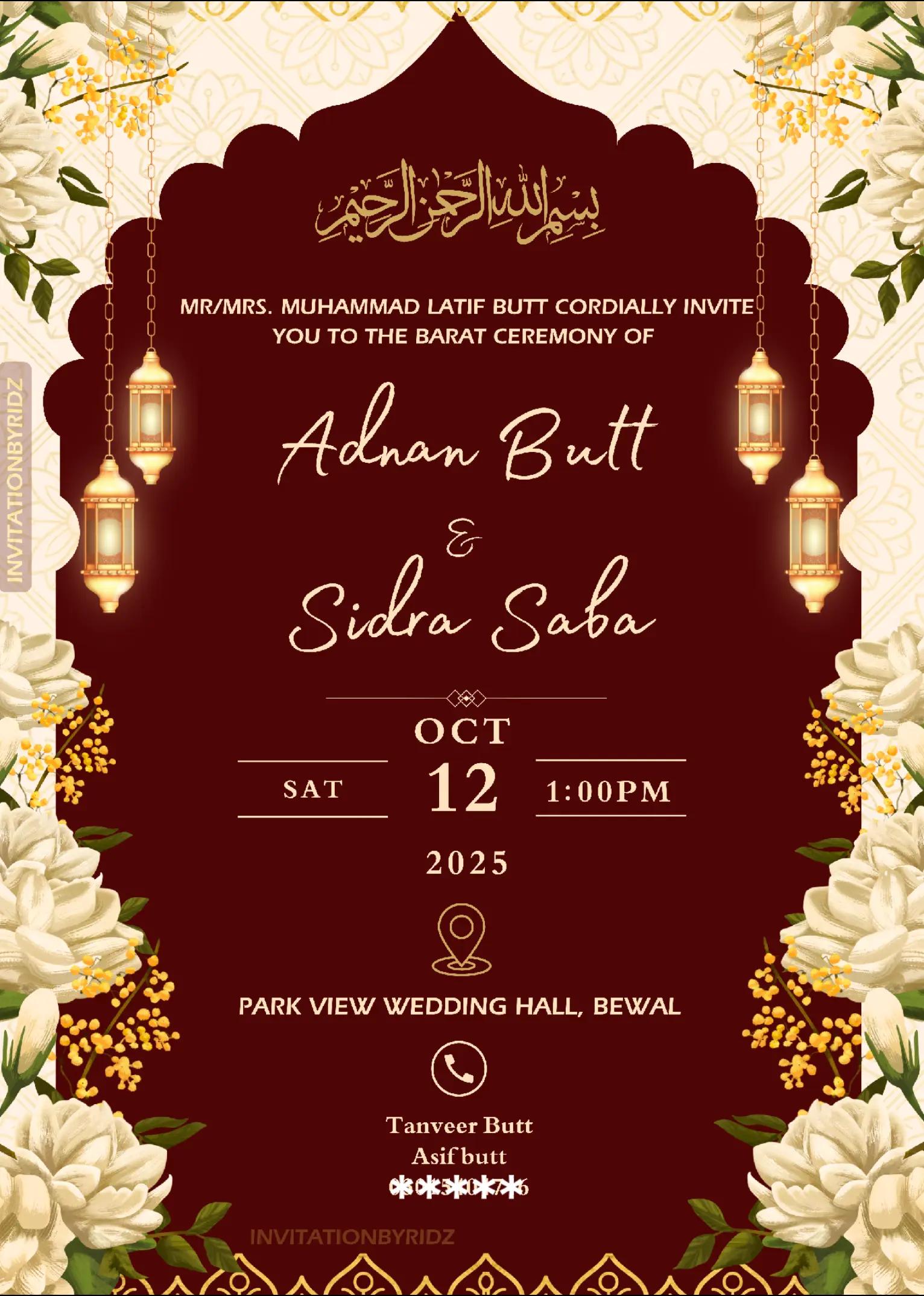 @Invitation By Ridz