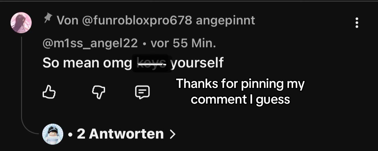 @Thanks for pinning my comment