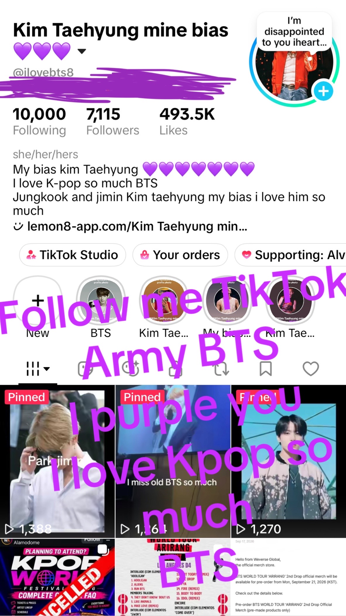 @Kim Taehyung mine bias 💜💜💜