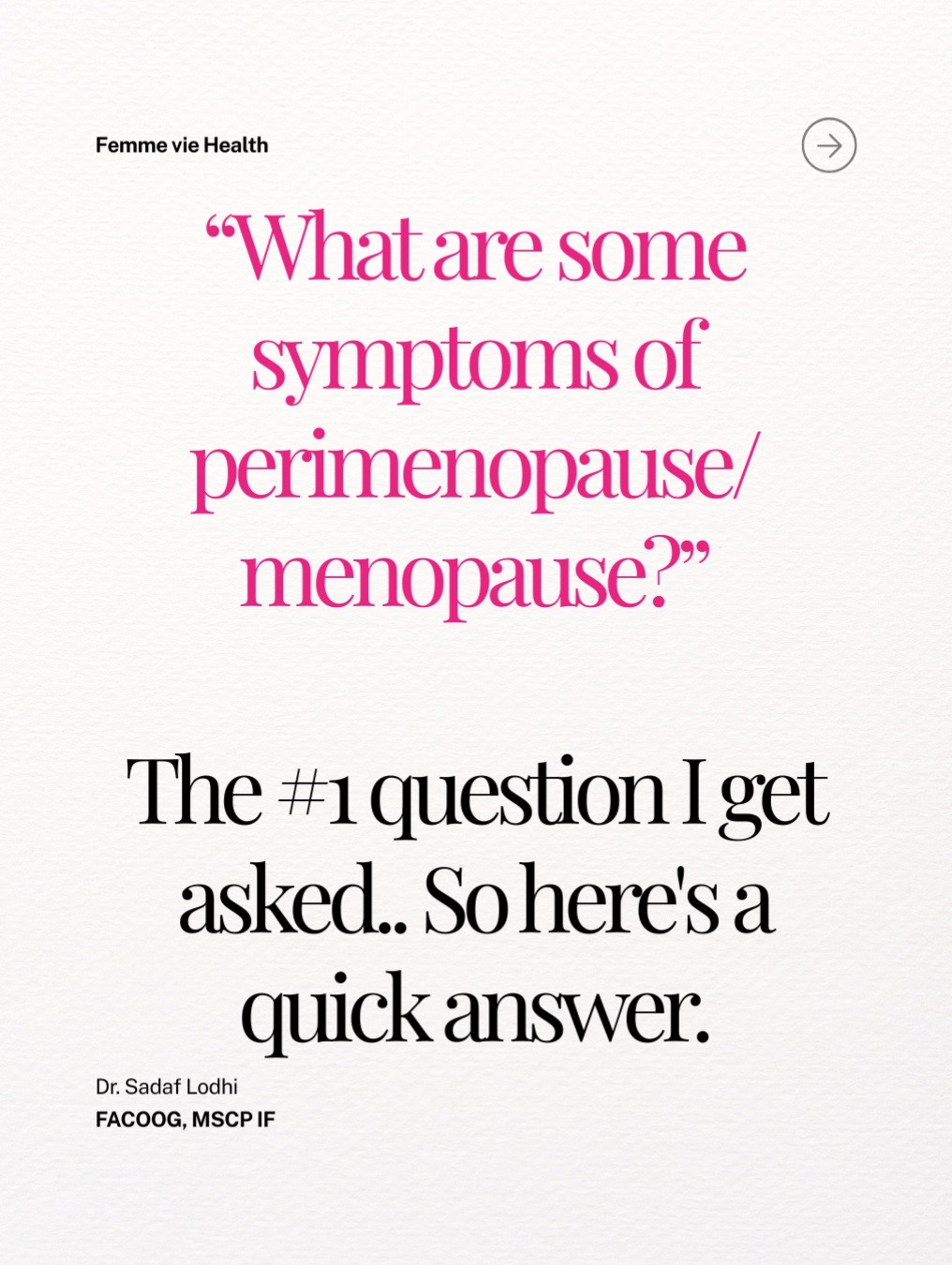 @Dr. Sadaf | OBGYN