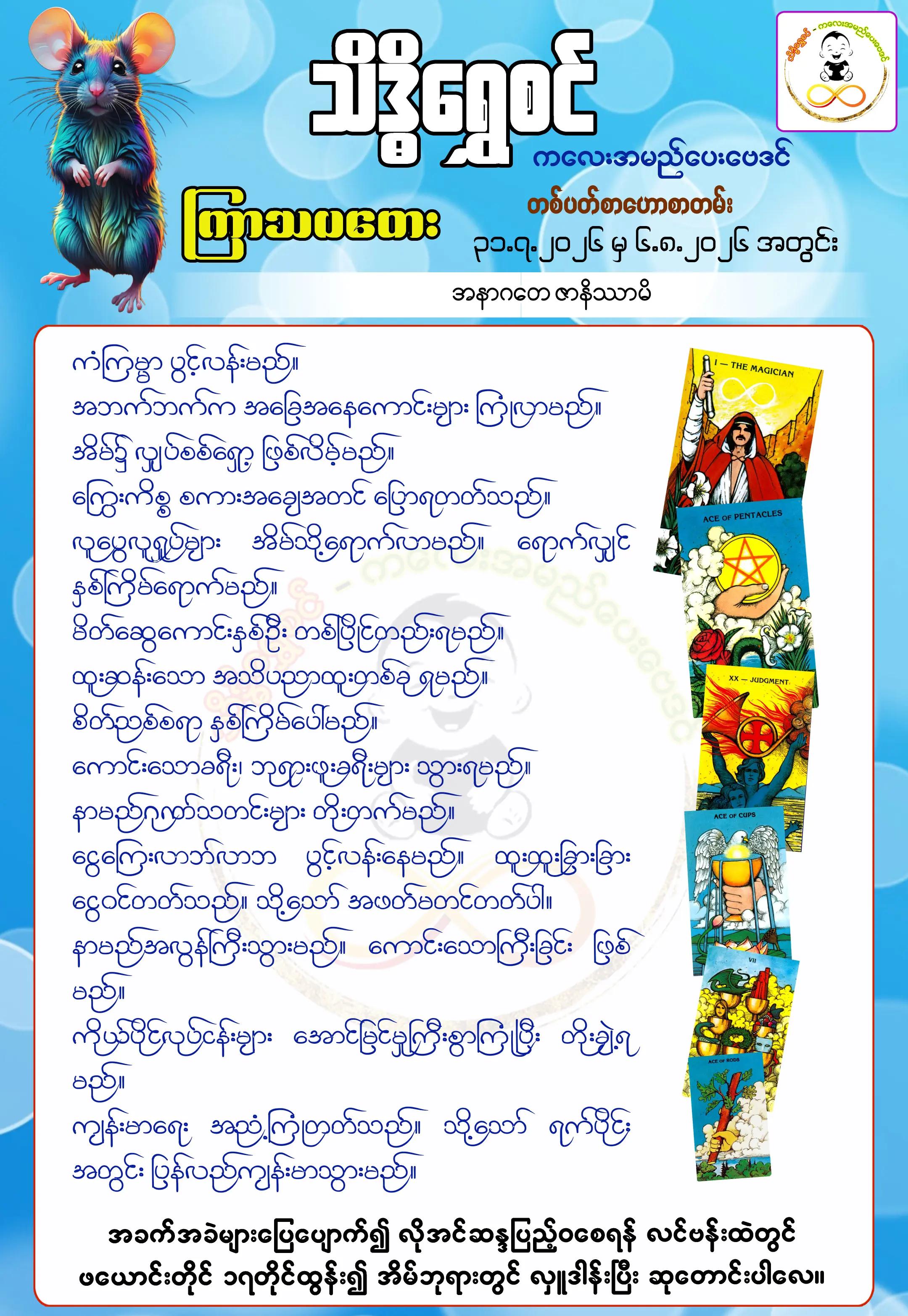 @သိဒ္ဓိရွှေစင် ကလေးအမည်ပေးဗေဒင်