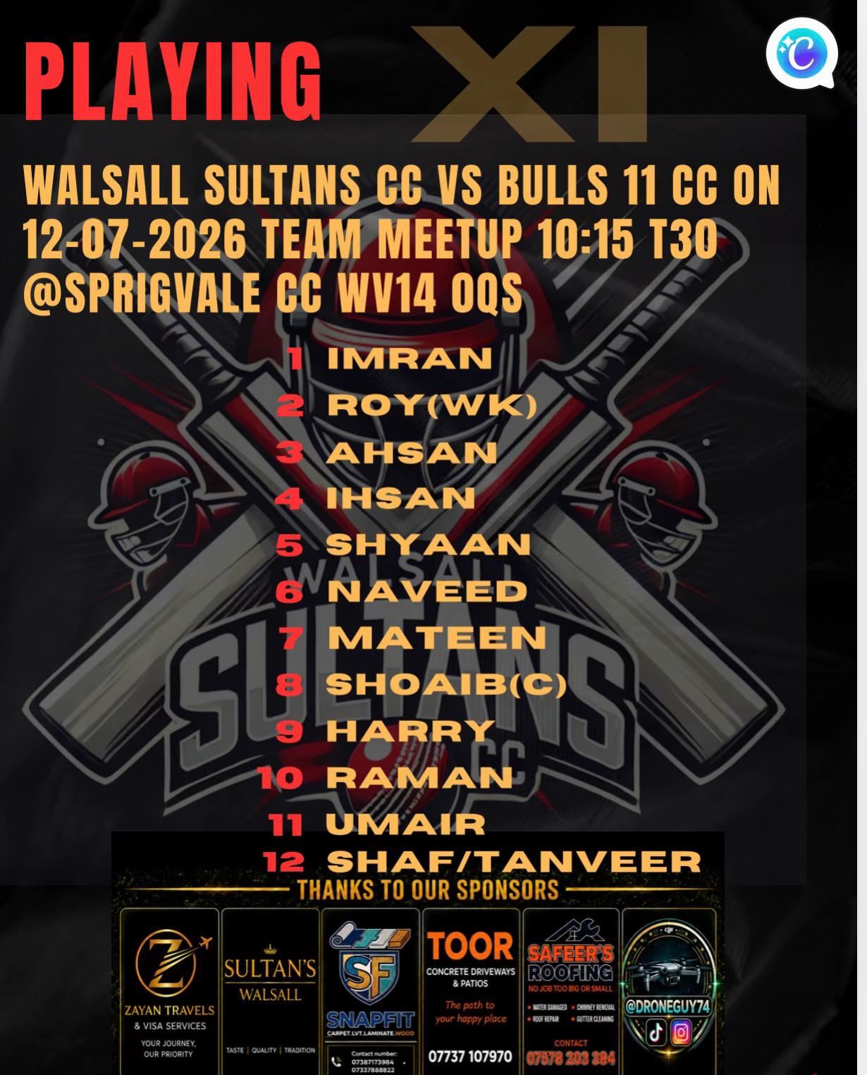 @Walsall Sultans cc