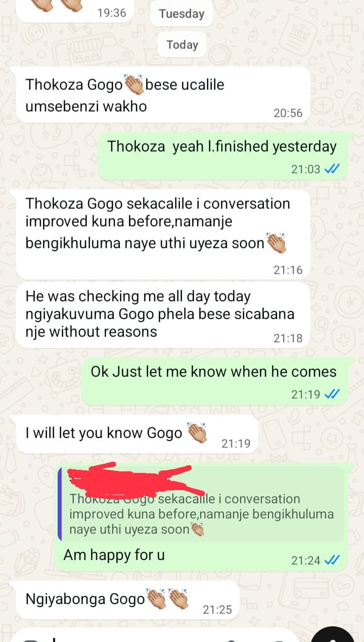 @Gogo mamoyo mazololo.