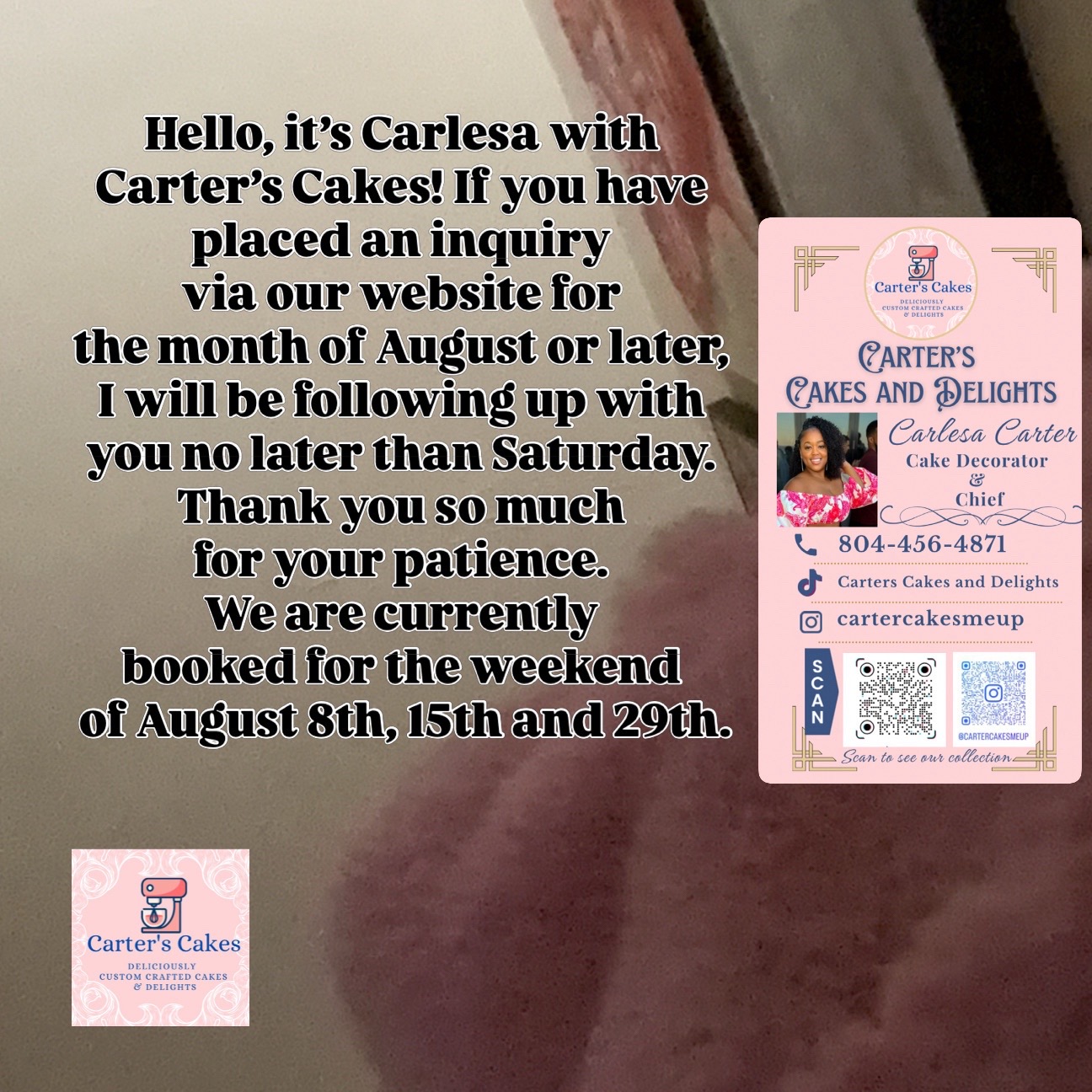 @Carters Cakes and Delights