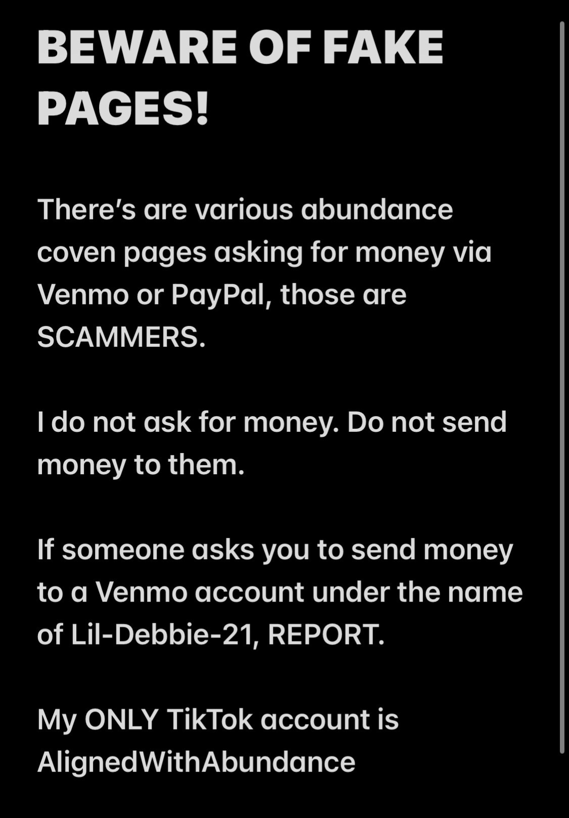 @Michelle; AlignedWithAbundance