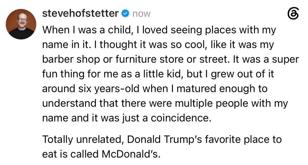 @Steve Hofstetter