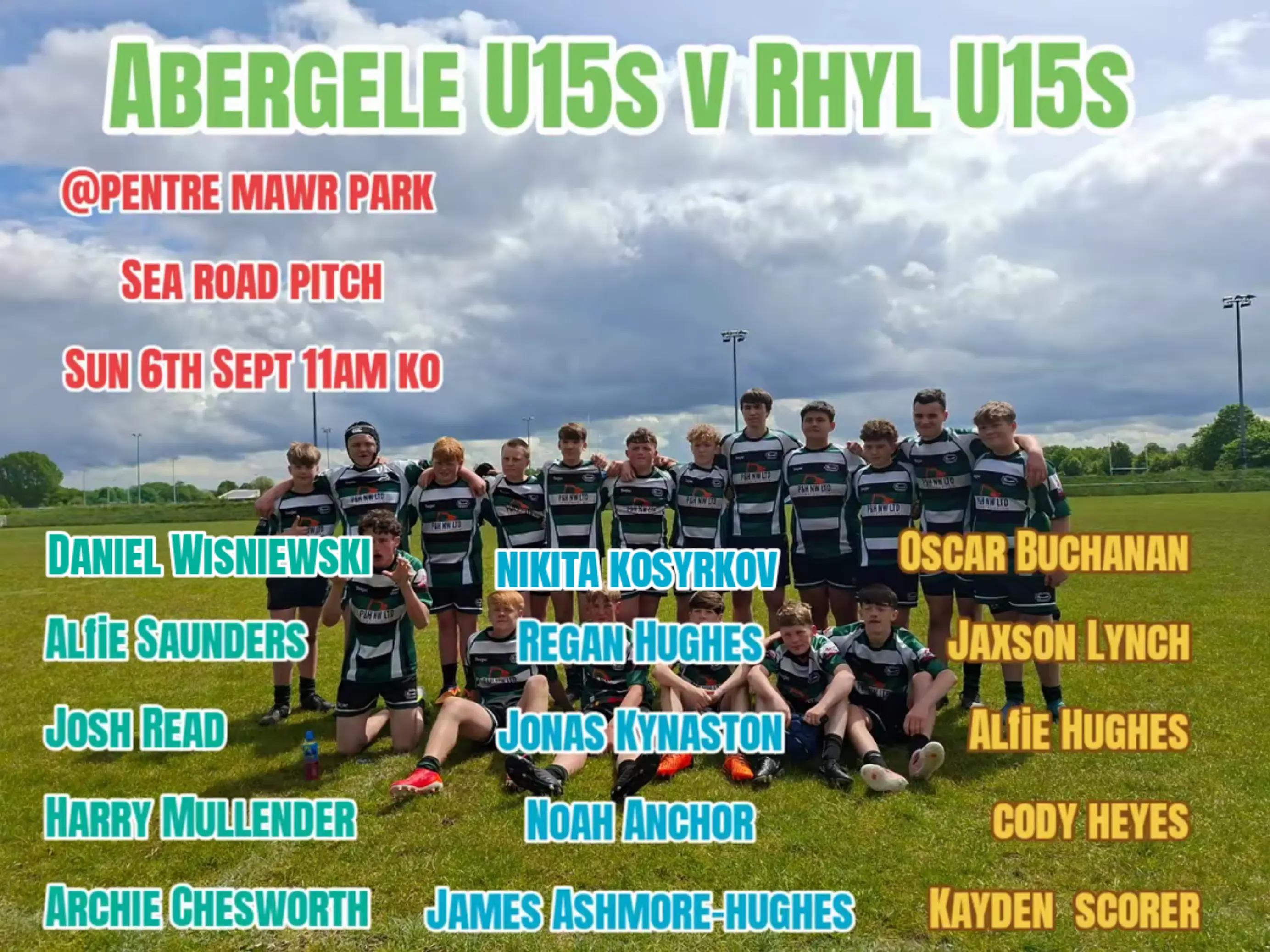 @Clwb Rygbi Abergele u15s