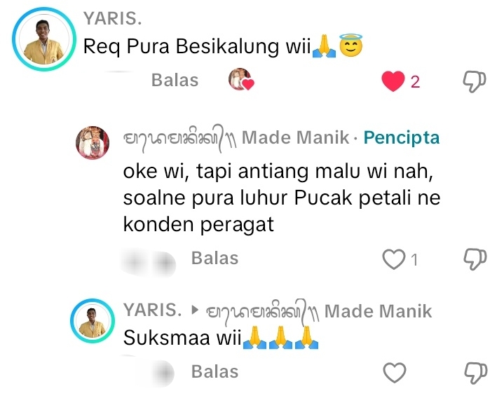 @ᬫᬤᬾᬫᬦᬶᬓ᭄᭟ Made Manik