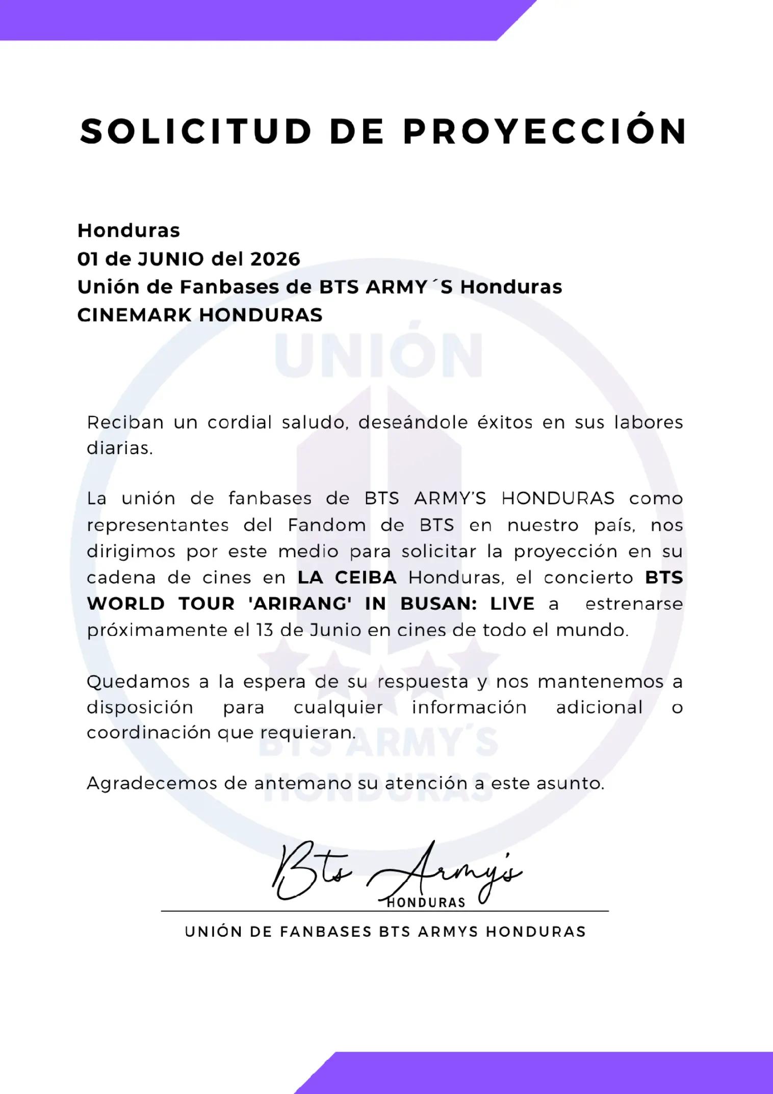 @BTS ARMY'S HONDURAS