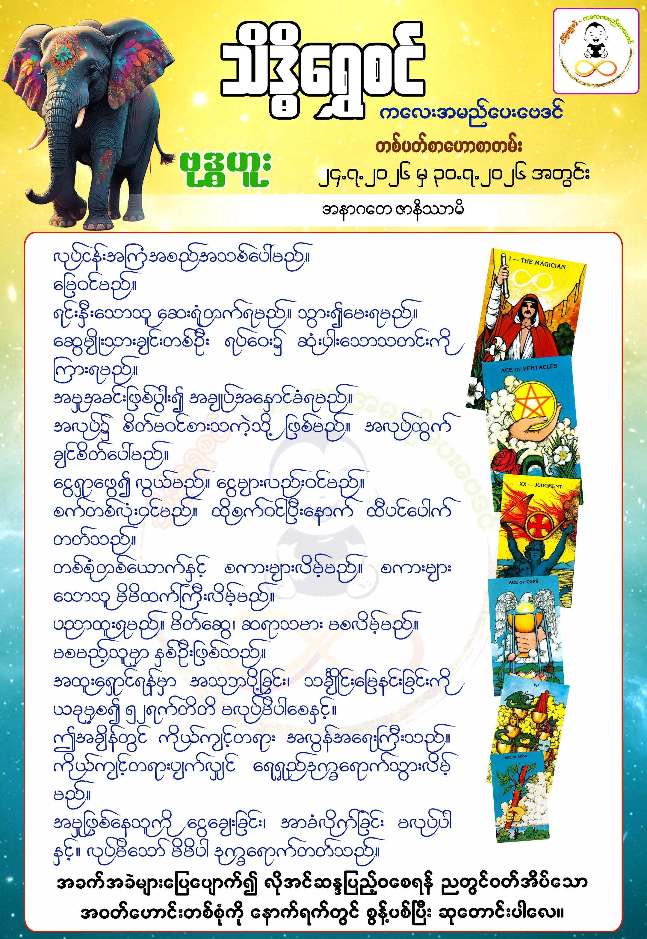 @သိဒ္ဓိရွှေစင် ကလေးအမည်ပေးဗေဒင်