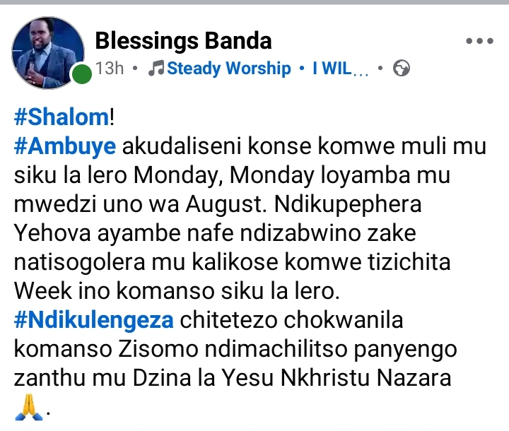@Prophet Blessings Zuze Banda