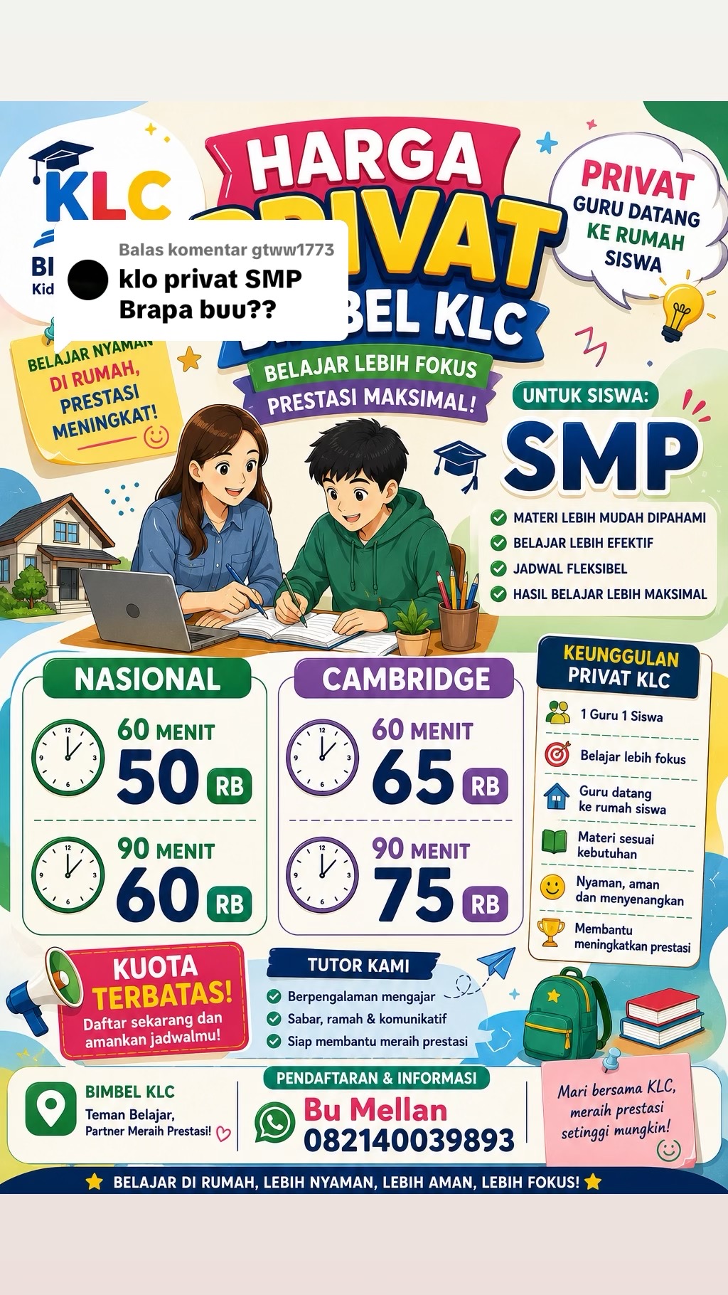 @Bu Mellan - BIMBEL KLC 👩🏻&zwj;🏫