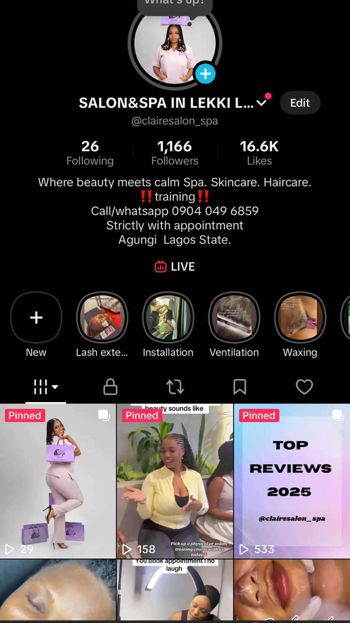 @SALON&SPA IN LEKKI LAGOS
