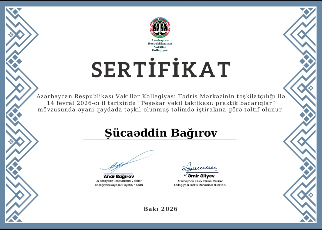 @VƏKİL Ş&uuml;caəddinBağırov
