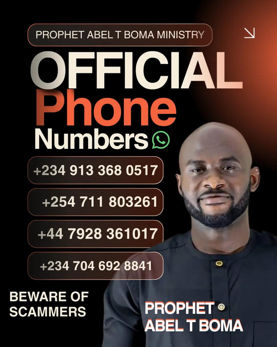 @PROPHET ABEL TAMUNOMINABO BOMA