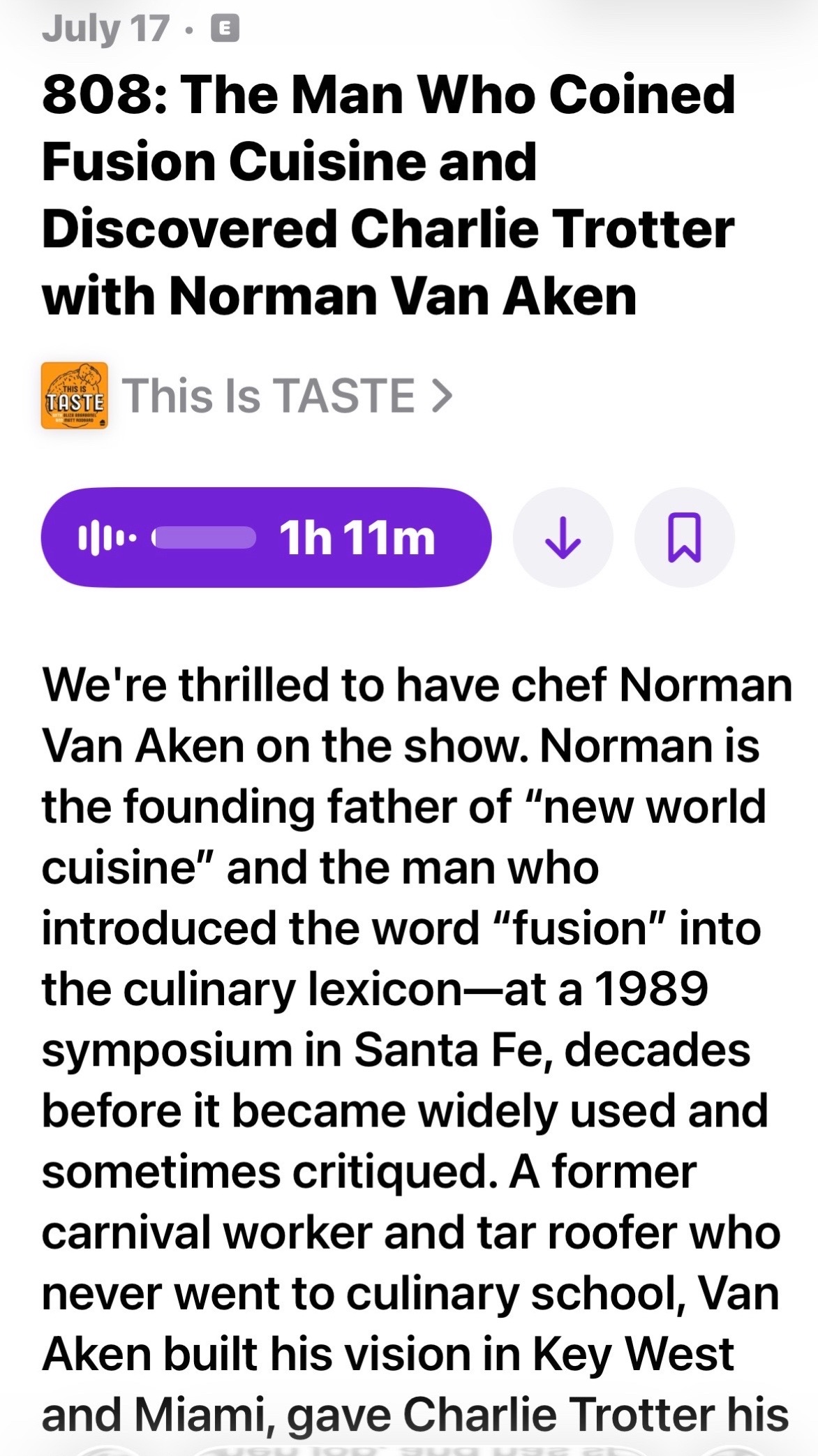 @Chef Norman Van Aken