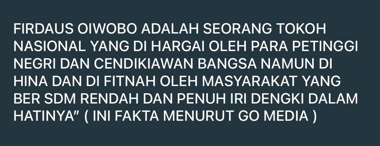 @Dr Firdaus Oiwobo SH SHI Mh