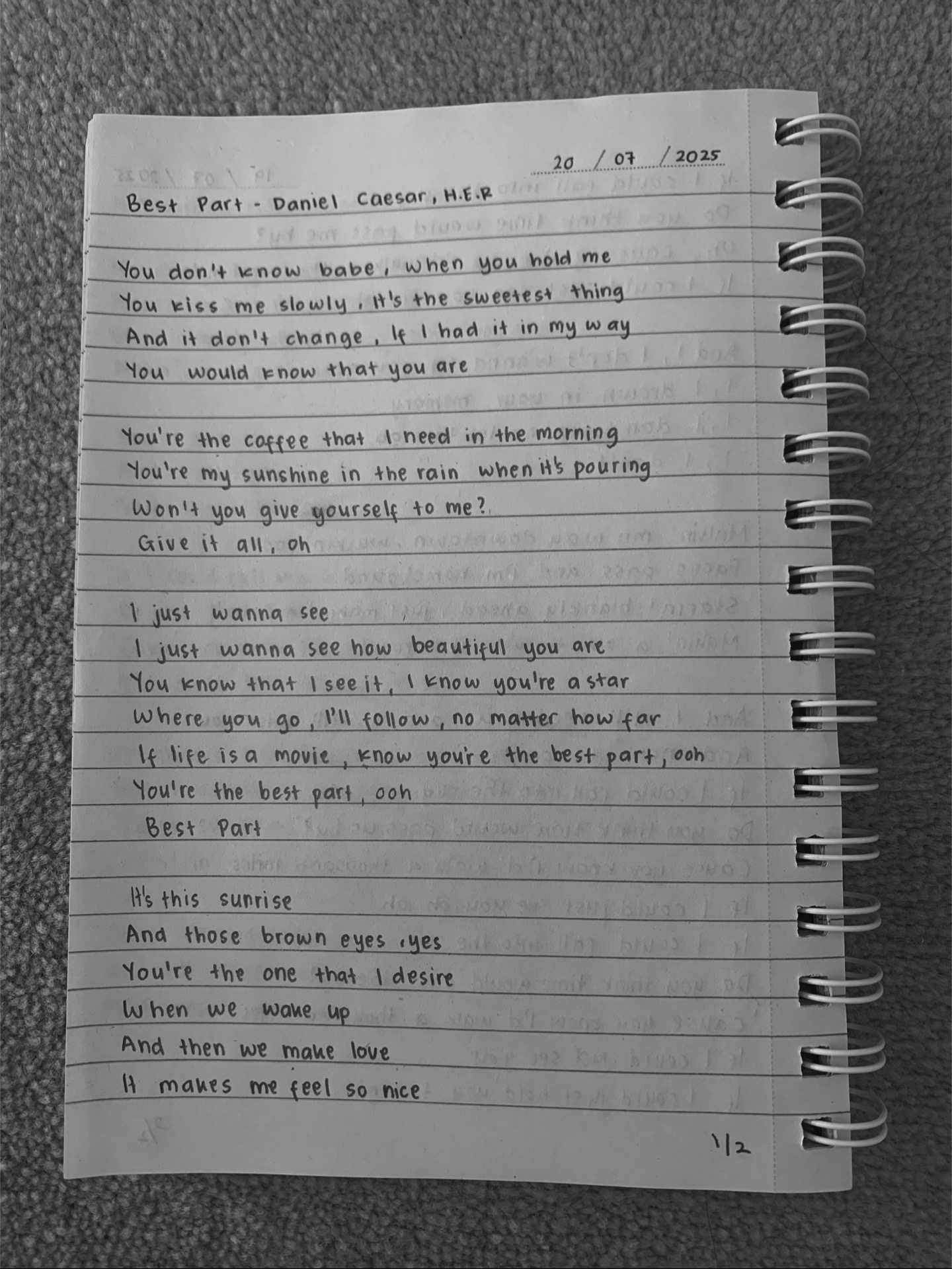 @handwriting lyrics