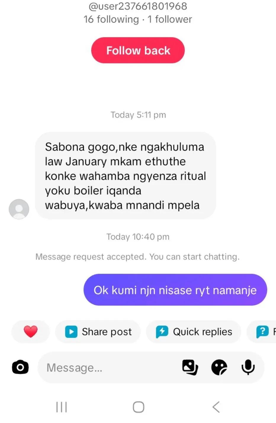 @Gogo mamoyo mazololo.