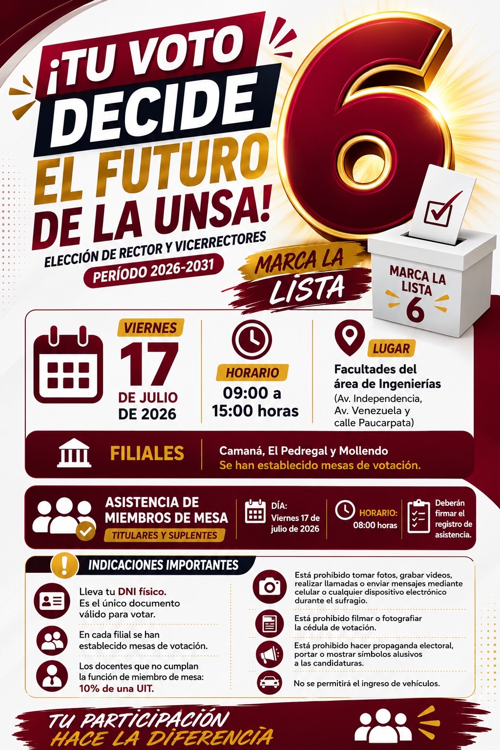 @LISTA “6” - RECTORADO / VTU