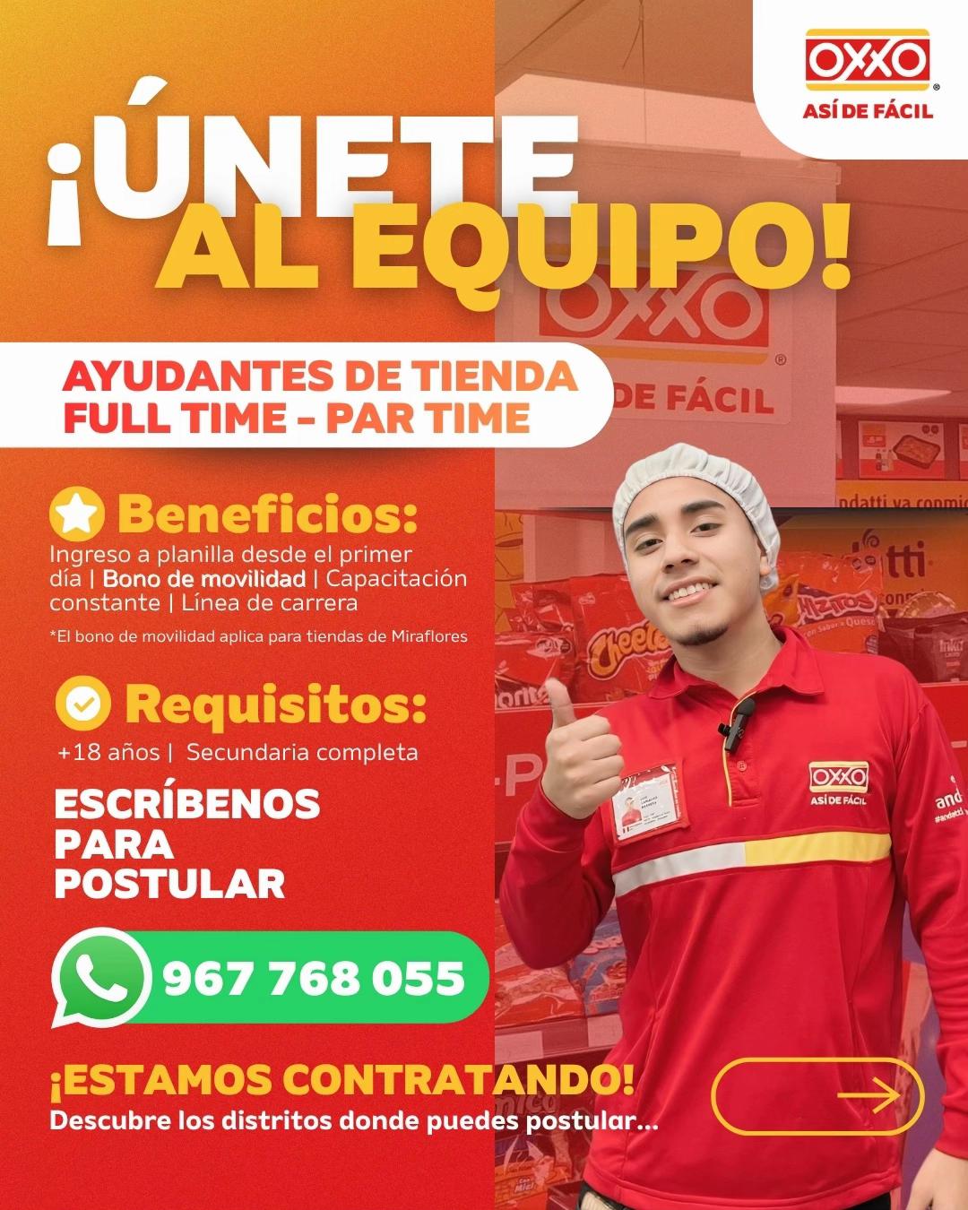 @Trabaja en OXXO Per&uacute;