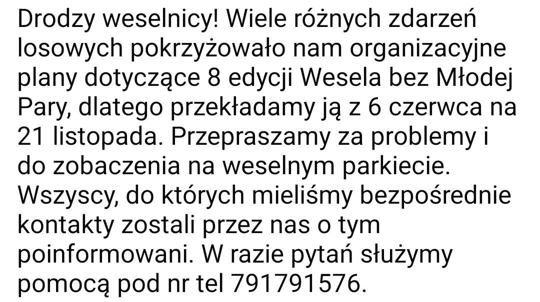 @Wesele bez Młodej Pary