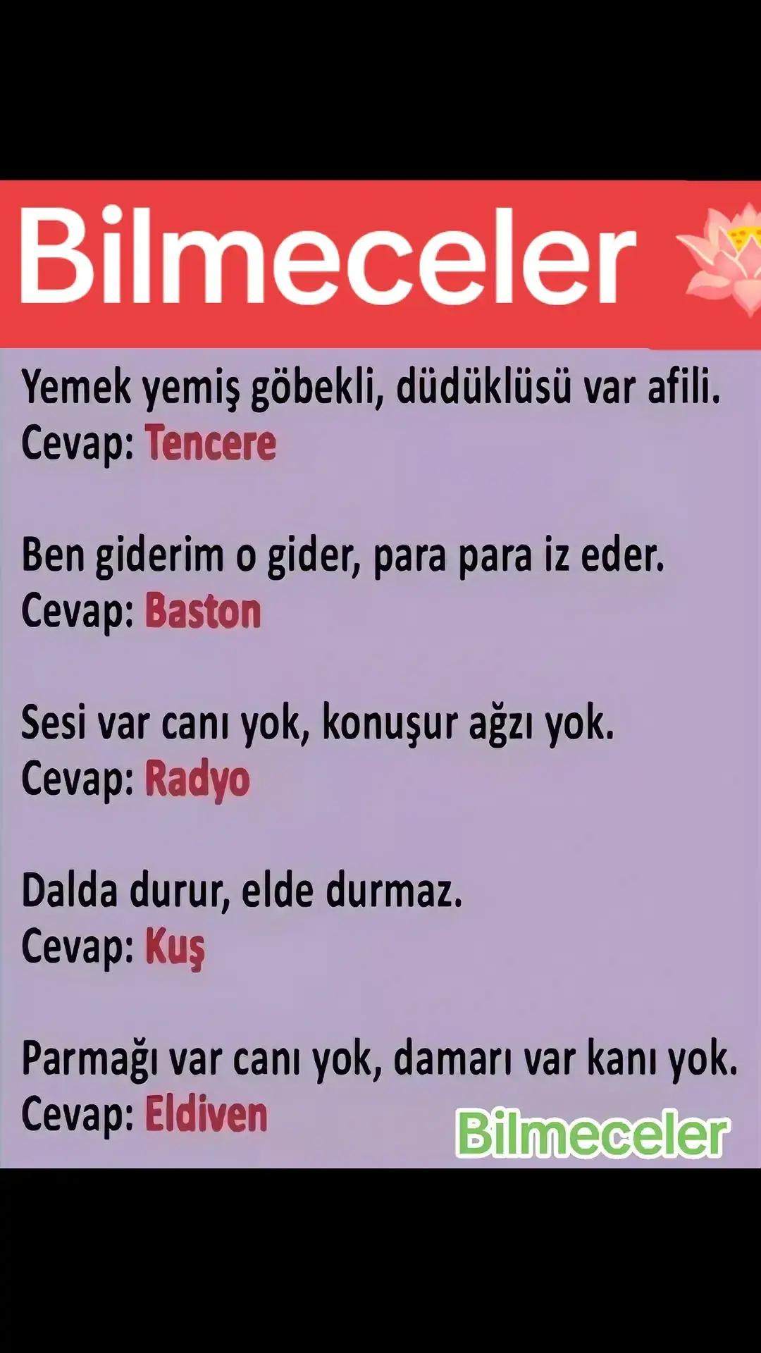 @Onur Çayğaracı 🌼Bilmeceler