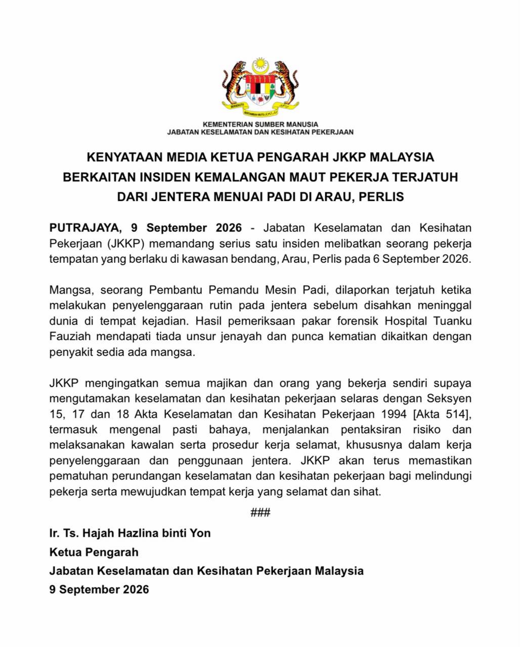 @JKKP / DOSH Malaysia