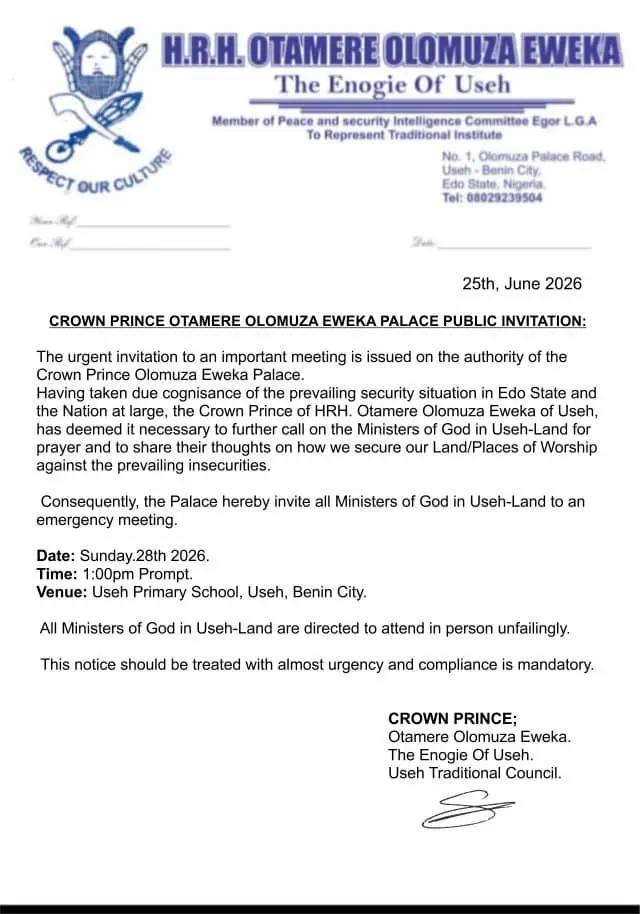 @Prince Olomuza Eweka of Useh
