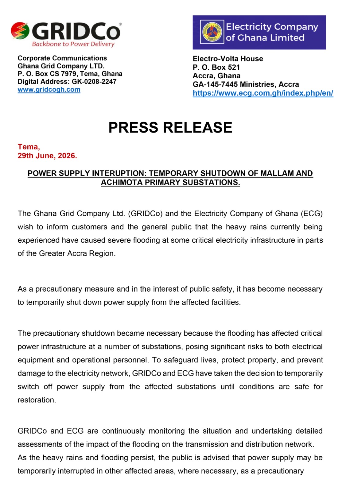 @Electricity Company of Ghana
