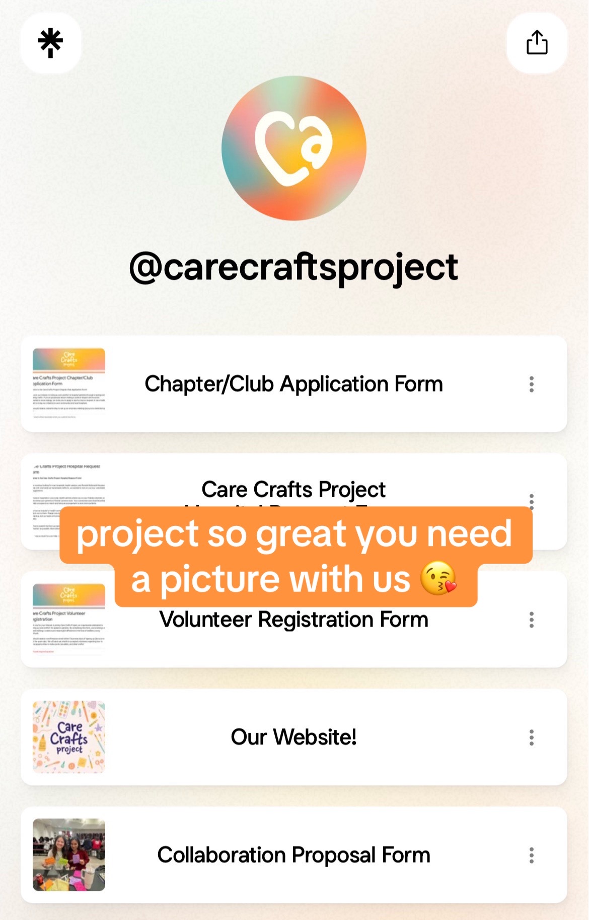 @Care Crafts Project